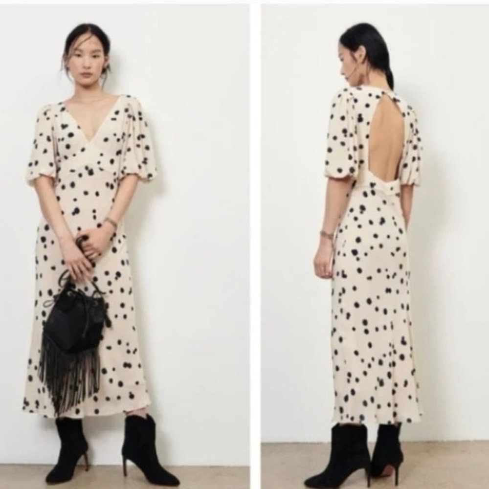 BA&SH Paris Delize Polka-Dot Print Dress - Neutrals